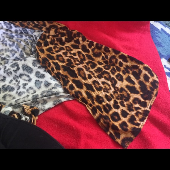 Leopard print ankle length cardigan / duster - Picture 7 of 9